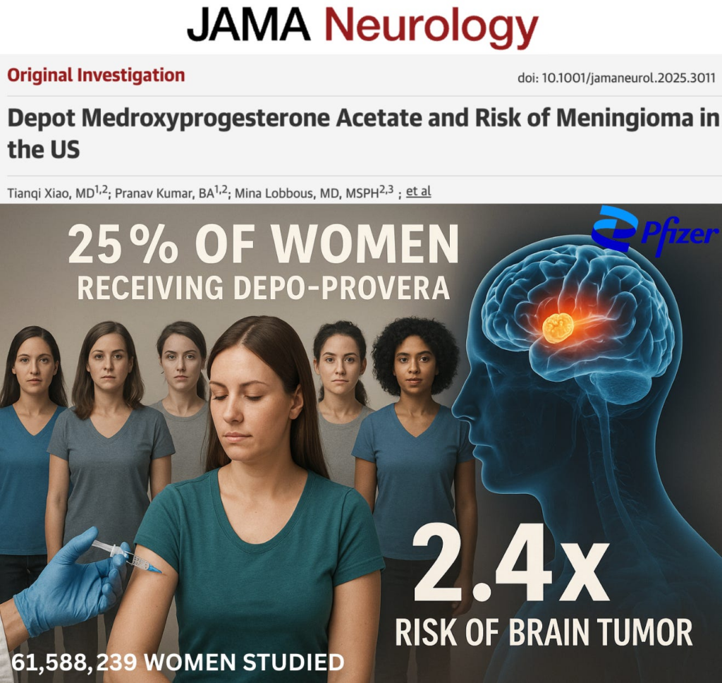 NEW STUDY: Pfizer’s Birth Control Shot Used by 25% of U.S Women Linked to Disabling Brain Tumors