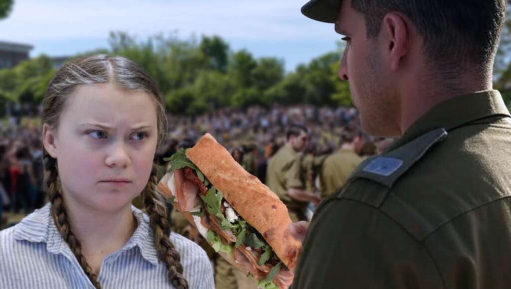Cruel: IDF Forces Give Greta Thunberg Dry Sub Sandwich With No Mayo (Satire)