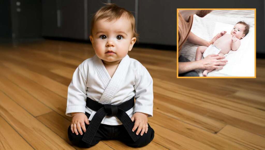 Baby Attains 3rd-Degree Blackbelt In Rolling Out Of Diaper Changes (Satire)