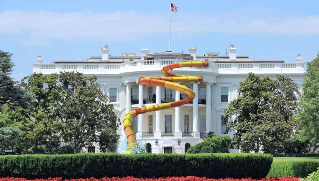 Trump Unveils White House Water Slide (Satire)