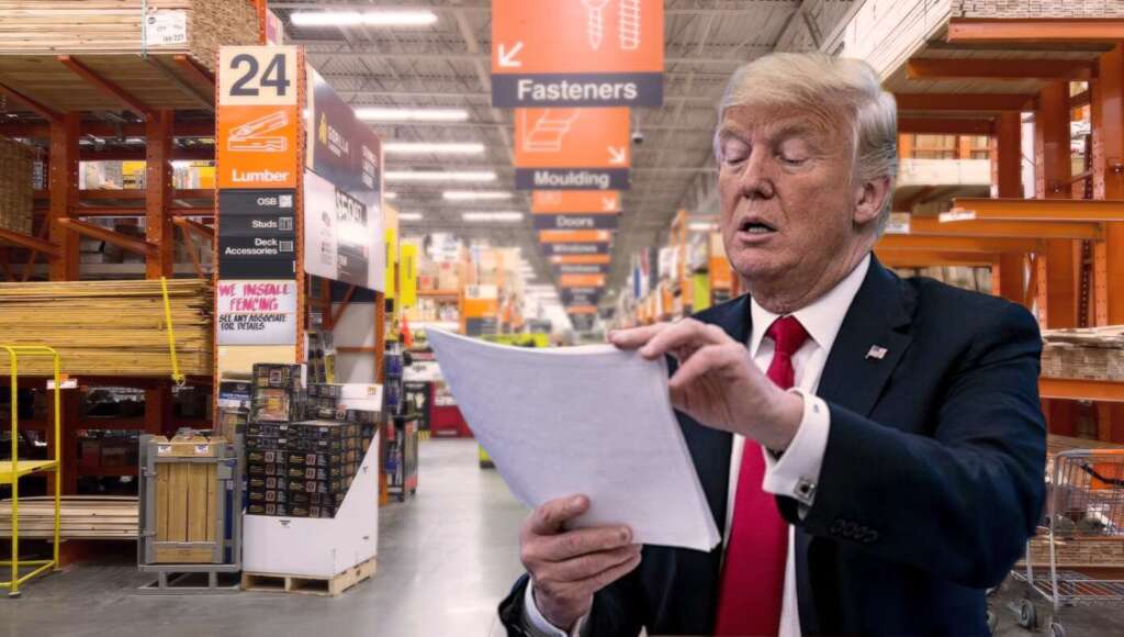 Trump Makes 73rd Trip To Home Depot Since Start Of White House Renovation (Satire)