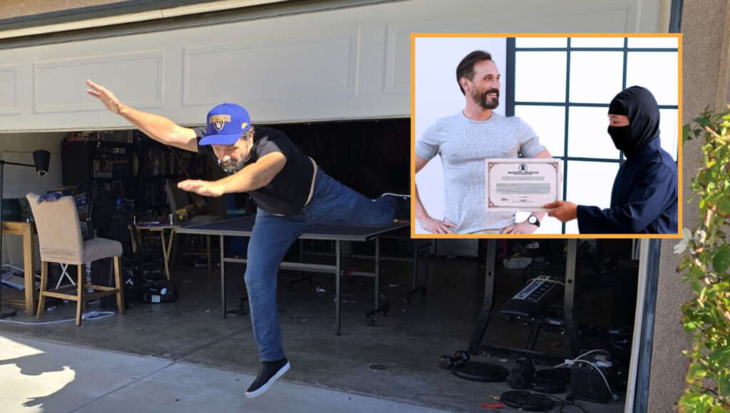 Dad Accepted Into Ninja School After Leaping Under Garage Door As It’s Closing (Satire)