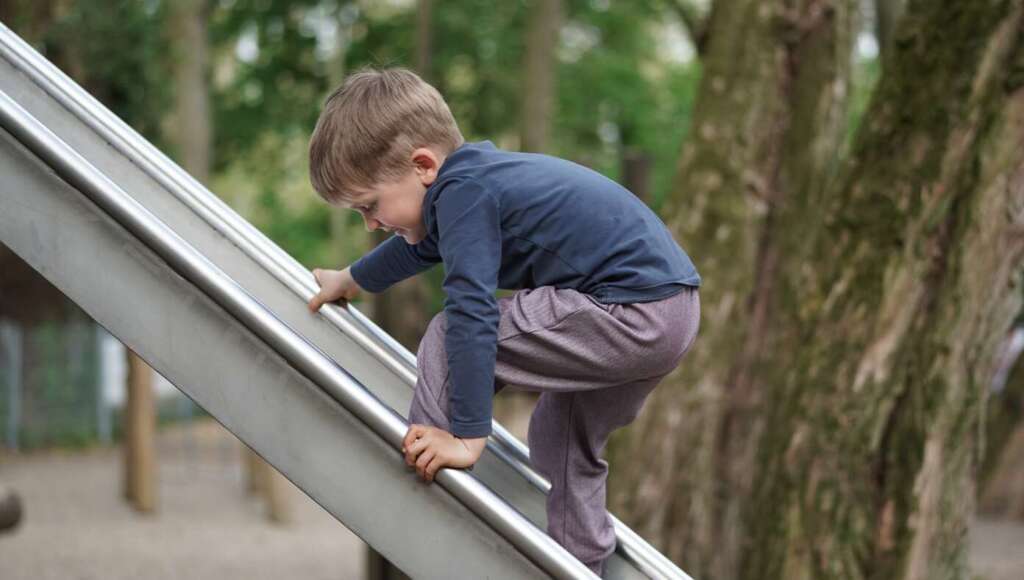 4-Year-Old Rebel Defies Convention And Climbs Up Slide (Satire)