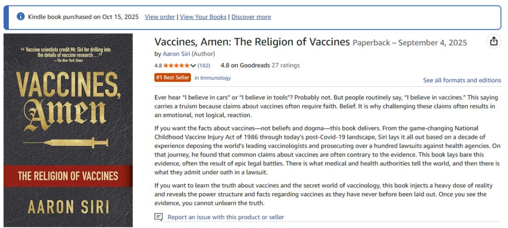 Vaccines Amen: A new book from Aaron Siri