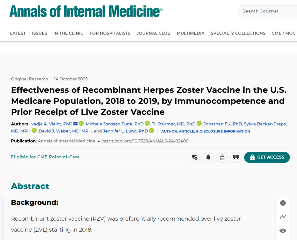 Shingles Vaccine Theoretical Efficacy Down to 56%