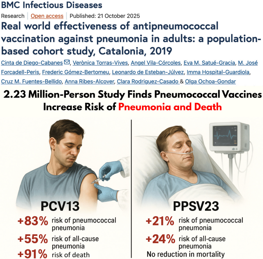 BREAKING: 2.23 Million-Person Study Finds Pneumococcal Vaccines Increase Risk of Pneumonia and Death