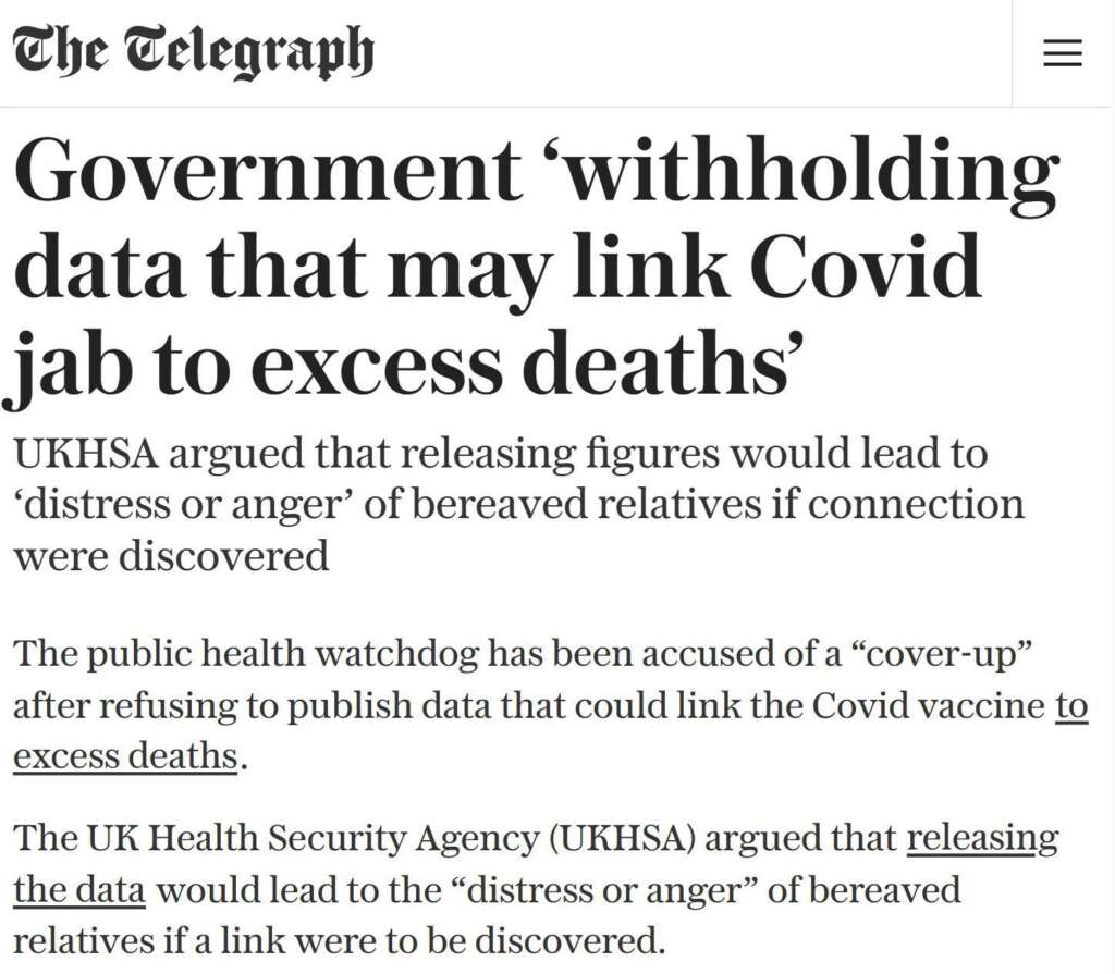 UK Government Caught Hiding COVID Shot–Death Data “To Prevent Distress or Anger”