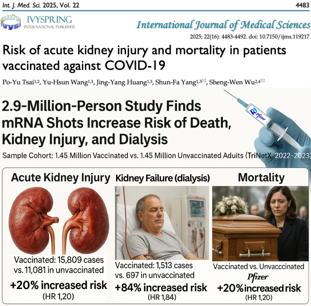 BREAKING: 2.9 Million-Person Study Finds mRNA Shots Increase Risk of Death, Kidney Failure (Dialysis), and Kidney Injury