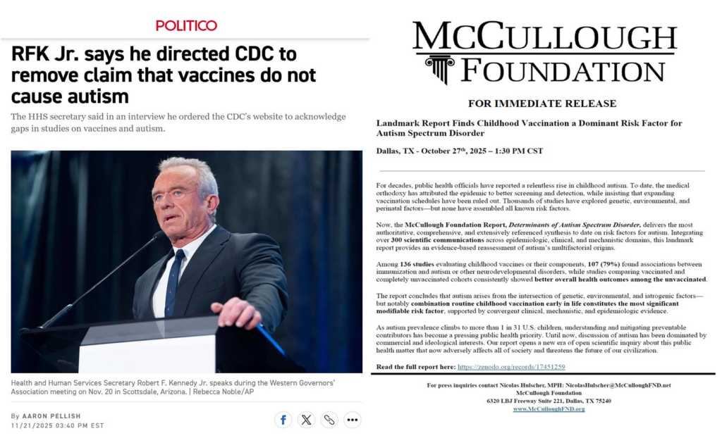 CDC Backed by McCullough Foundation Report: Determinants of Autism Spectrum Disorder