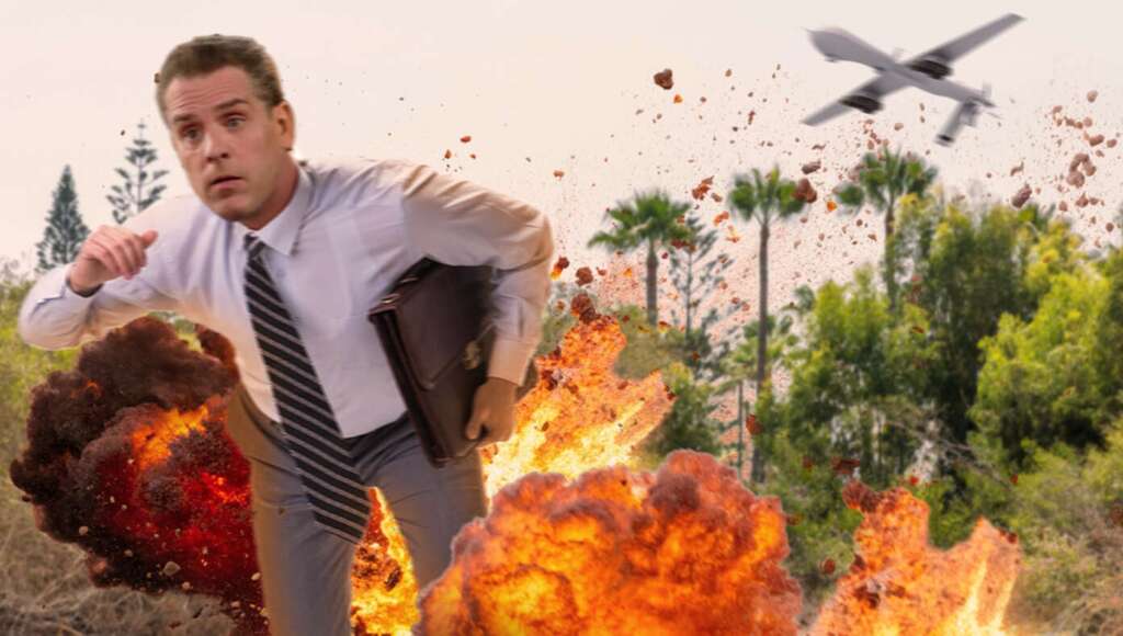 Hegseth Halts U.S. Demand For Illegal Drugs By Drone Striking Hunter Biden (Satire)