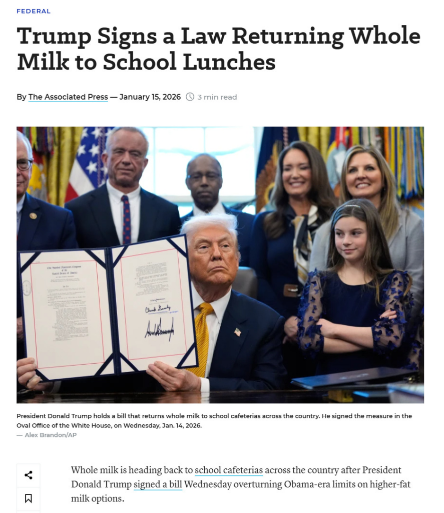 Whole Milk for Healthy Kids Act