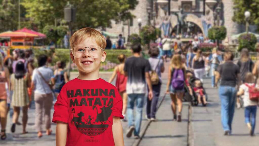 Stupid Kid In ‘Hakuna Matata’ Shirt Doesn’t Know The Film Ultimately Repudiates The Song’s Message As Simba Realizes He Must Fulfill His Role In The Natural Order To End The Chaos And Suffering Caused By His Hedonistic Pursuit Of Pleasure (Satire)