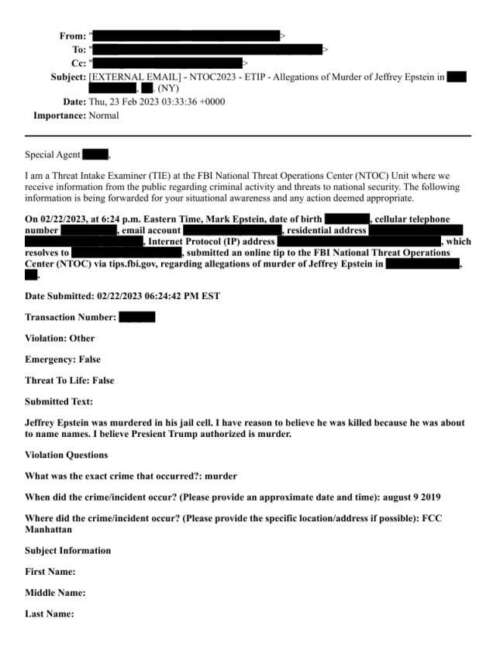 UPDATE on Epstein Murder