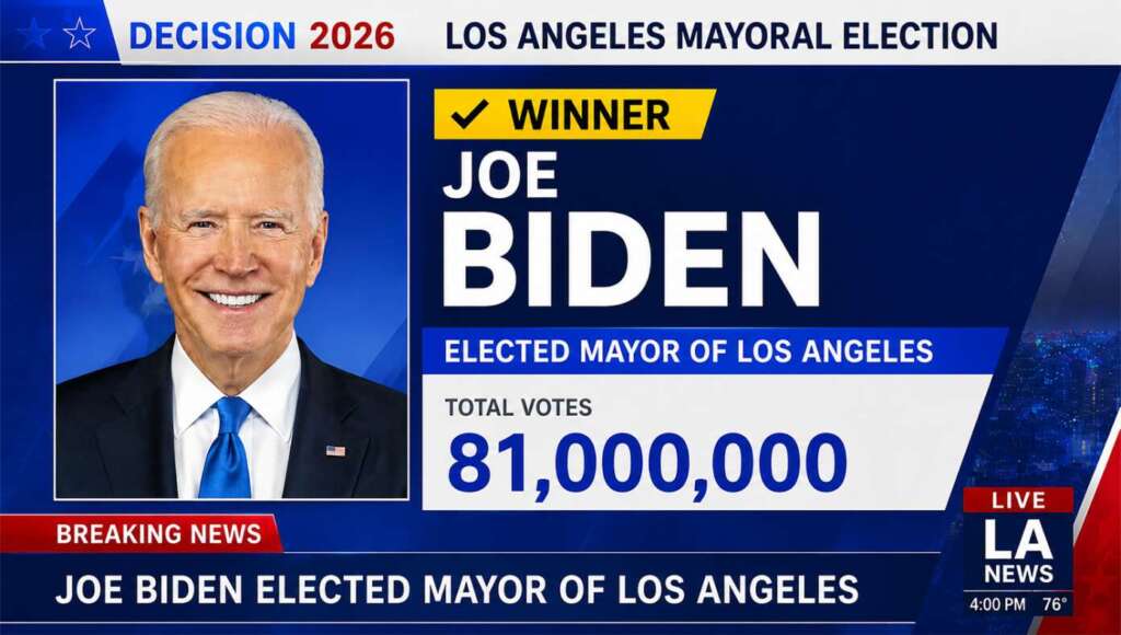 After Mail-In Ballots Tallied, Joe Biden Wins L.A. Mayor Race With 81 Million Votes (Satire)