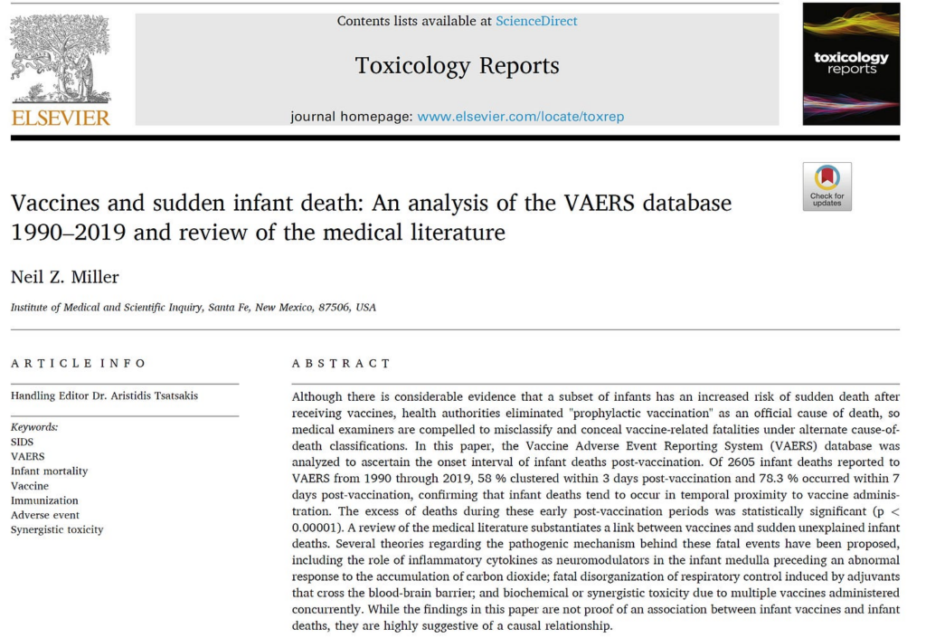 Journal editor responds to my letter about the REMOVAL of Miller’s 2021 study on SIDS