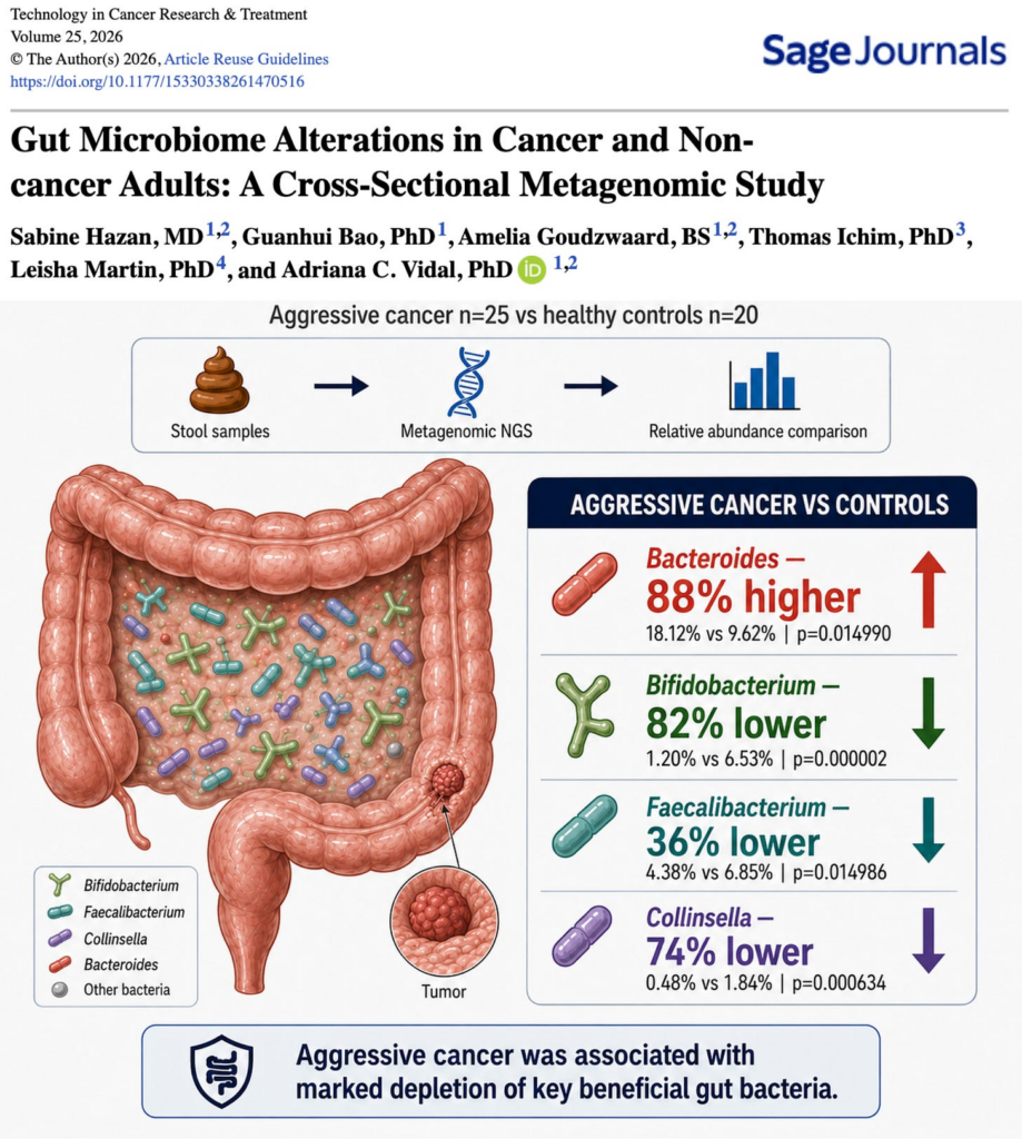 NEW STUDY: Aggressive Cancer Patients Had 82% Less Bifidobacterium in Their Gut Compared With Healthy Adults